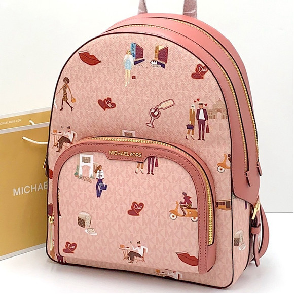 Michael Kors Handbags - MICHAEL KORS JET SET GIRLS JAYCEE LARGE ZIP PACKED BACKPACK DARK POWDER BLUSH
